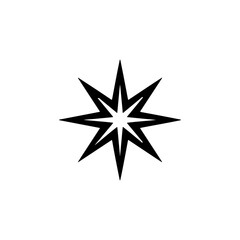 Obraz premium Symbolic eight pointed star emblem shining brightly minimalistic