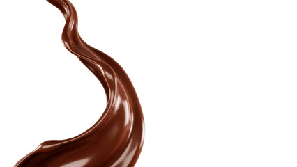 Delicious chocolate swirl isolated PNG on transparent background, rich brown liquid dessert element for food and beverage design projects