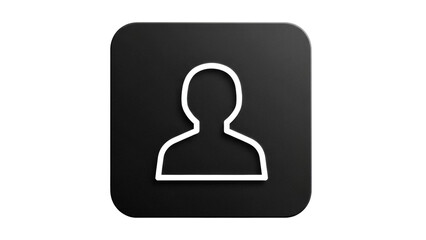 Black user icon PNG isolated on transparent background, simple profile avatar for website or app design and social media use