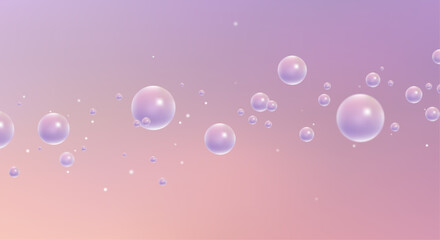 Editable pink and purple bubble vector illustration, pastel gradient abstract foam design
