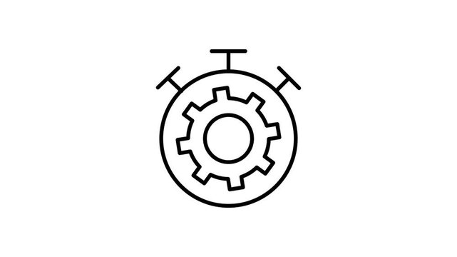 A monochrome depiction of a gear wheel, highlighting its detailed structure and mechanical features.
