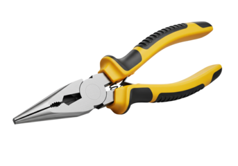 Professional pliers tool with yellow grip for electrical work and home repair projects needing precision and control, perfect for DIY enthusiasts