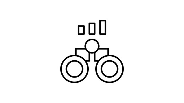 Binoculars icon in vector format, representing outdoor activities and observation.