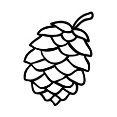 Pine cone  icon  for New Year and Christmas celebration
