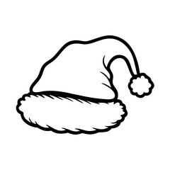 Santa Claus hat  icon  for New Year and Christmas celebration