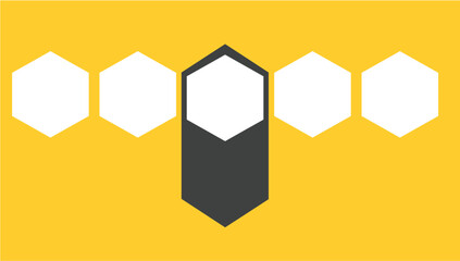 Abstract bee icon minimalist flat vector design isolated on yellow Chart