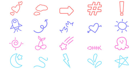 Handdraw Neon Decoration