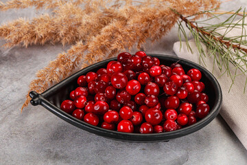 Ripe sweet sour cranberry heap