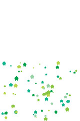 Abstract Green and Teal House Icons Scatter Pattern Vector Graphic Background