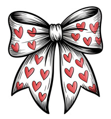 Charming bow tie with heart pattern for Valentine's Day greetings, romantic gifts, or festive decoration projects, perfect for adding a touch of love!