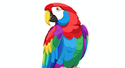 Obraz premium Colorful parrot against white background.