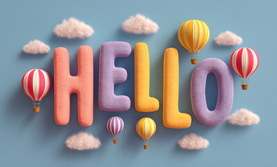 Obraz premium World Hello Day background or banner design template is observed every year in November. Holiday concept. Template for card, poster, placard, template.