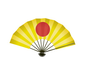黄色い日の丸の扇