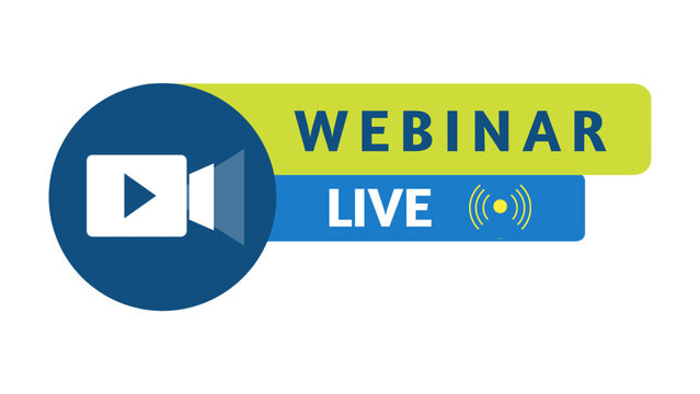 Live Webinar Stream Broadcast Icon for Online Conference, Education, or Business Meeting Invitation