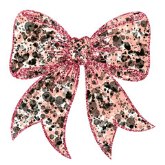 Glamorous glittering bow with a modern design for festive decorations, adding sparkle and elegance to any project, perfect for celebrations and gifts