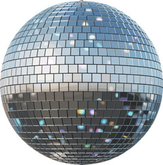 Silver Disco Ball Reflecting Colorful Lights mirror ball