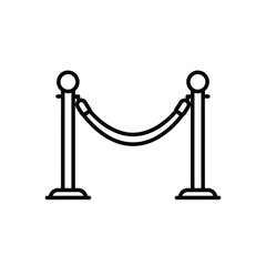Rope barrier outline icon for event entrance or crowd control