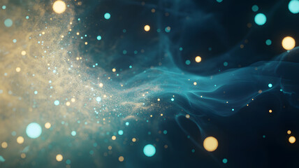 Cosmic nebula with glowing stars and swirling energy