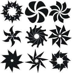 Fototapeta premium A collection of spiral and geometric shapes, ideal for logos, icons, patterns, and modern graphic design projects.