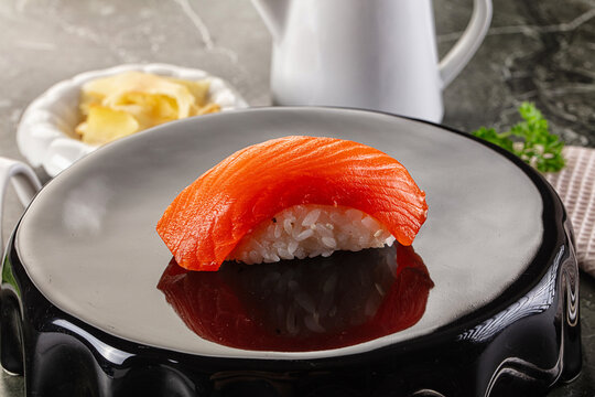 Japanese cuisine - sushi with salmon