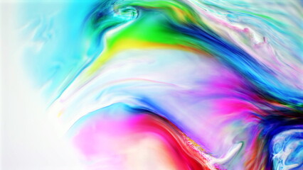 Fluid blend of bright hues creating an abstract artistic pattern