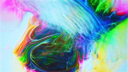 Fluid blend of bright hues creating an abstract artistic pattern