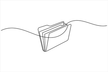 Continuous line drawing of a file folder for document storage