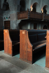 Fototapeta premium empty church pews in an cathedral in Stockholm