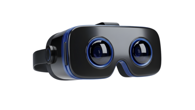 Modern Virtual Reality (VR) Headset.transparent png - Powered by Adobe