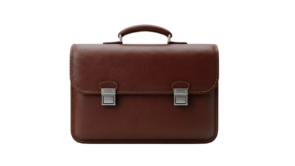 Classic Brown Leather Briefcase.transparent png