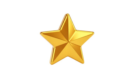 Fototapeta premium Glossy Gold 5-Point Star.transparent png