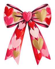Whimsical heart bow for Valentine's Day promotions or romantic celebrations, perfect for adding a touch of love and charm to any creative project.