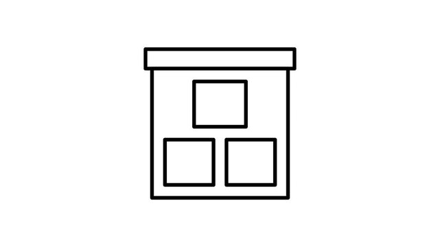 Calendar icon featuring four squares arranged in a grid pattern, symbolizing dates or events.