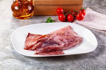 Raw fresh calamari for cooking