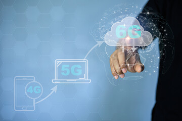 Using future technology to use high-speed internet, 6g network connecting networks around the world, security, safe internet, 5g, future technology, high-speed internet, 6g