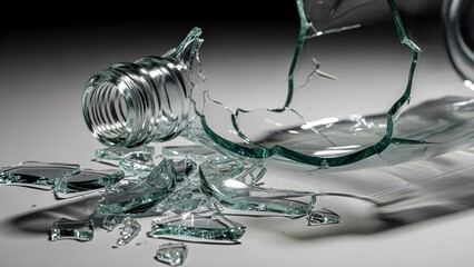 Shattered Glass Bottle: A Moment of Fragility