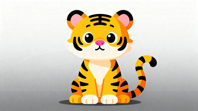 Cute cartoon tiger cub