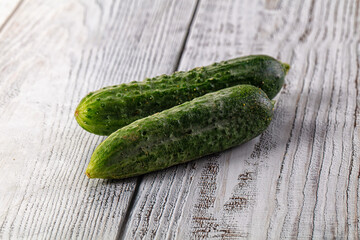 Raw fresh ripe green cucucmbers