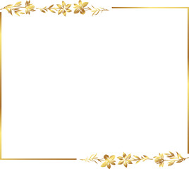 frame with leaves gold border Golden Border Warm Color Frame