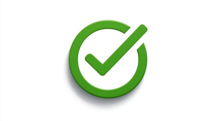 Green check mark icon inside circular checkbox symbol with approval and confirmation concept, accept tick mark and checklist illustration on clean white background, business and digital design vector