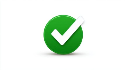 Green check mark icon in flat design, approval and verification symbol for website, app, and mobile interface, digital vector illustration for user interface and business graphics