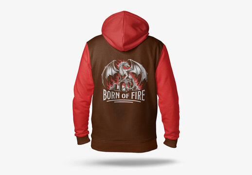 Dragon Born of Fire Hoodie Back Design Template