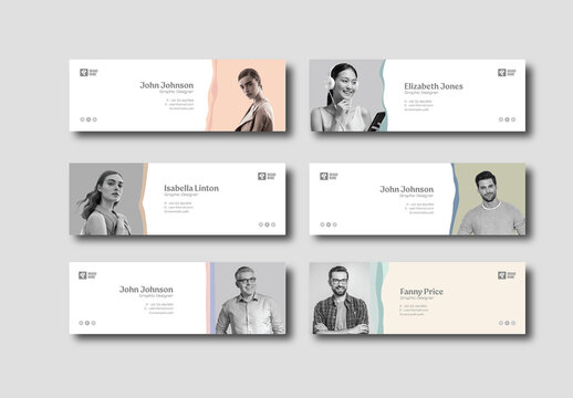 Minimal Modern Email Signature Design Template Set
