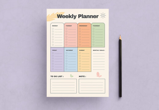 Weekly Planner Template Layout