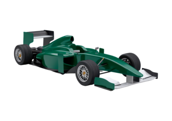 Sleek green racing car design for motorsport enthusiasts and auto events on transparent background