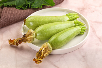 Green young small baby zucchini