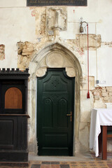 Sacristy door to the Church of the Holy Cross in Krizevci, Croatia
