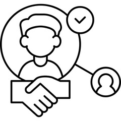Line Art Accept Invitation Icon