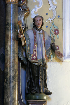 St. Vincent, statue on the Altar of St. Peter in the parish church of Our Lady of Snow in Kutina, Croatia