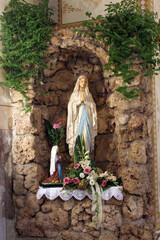 Our Lady of Lourdes, parish church of St. John the Baptist in Gornji Desinec, Croatia